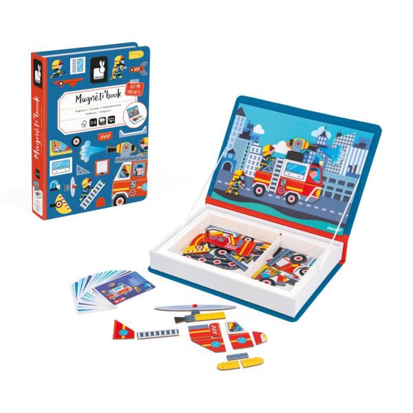 Janod Magnetibook Hasiči Magnetická kniha pro děti