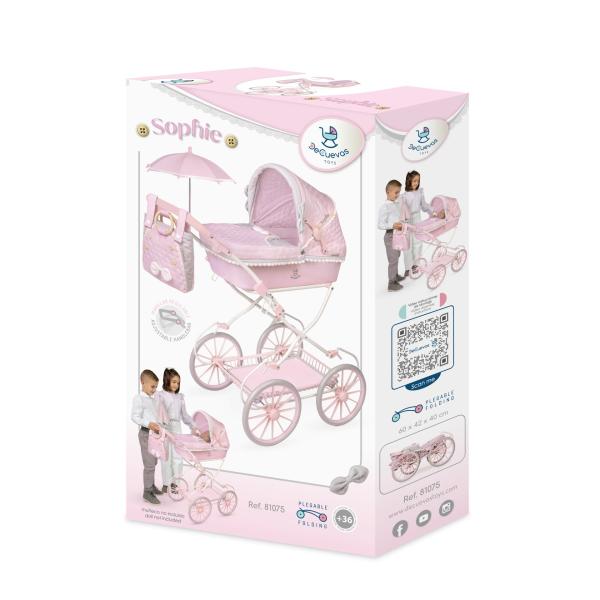 DeCuevas 81075 Skládací kočárek pro panenky s taškou a doplňky Sophie 2025 - 81 cm (obrázek 10)