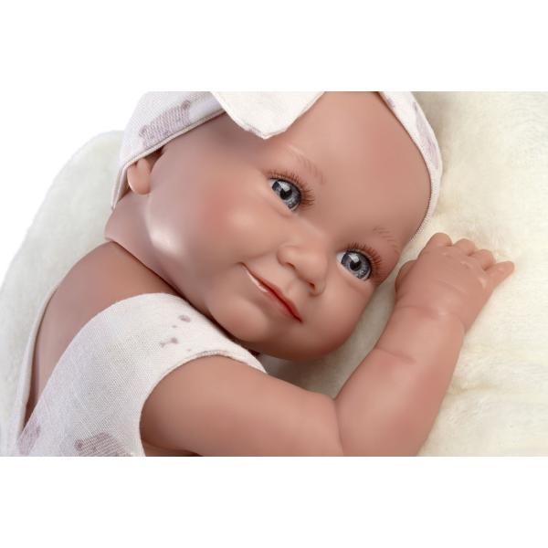 Llorens 73814 NEW BORN HOLČIČKA - realistická panenka miminko s celovinylovým tělem - 40 c (obrázek 4)