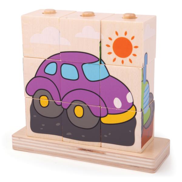 Bigjigs Baby Nasazovací kostky dopravní prostředky (obrázek 4)