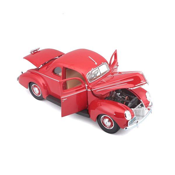 Maisto – 1939 Ford Deluxe Coupe, červená, 1:18