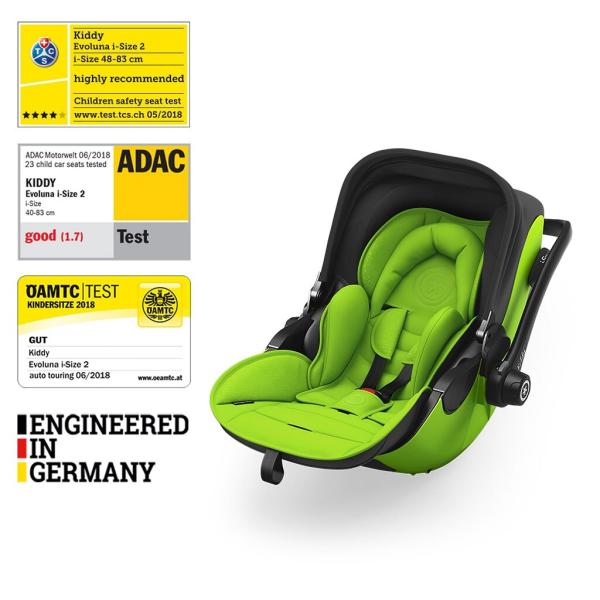 KIDDY Silla de coche Evoluna i-size 2 + base Isofix 40-83 cm Lizard Green