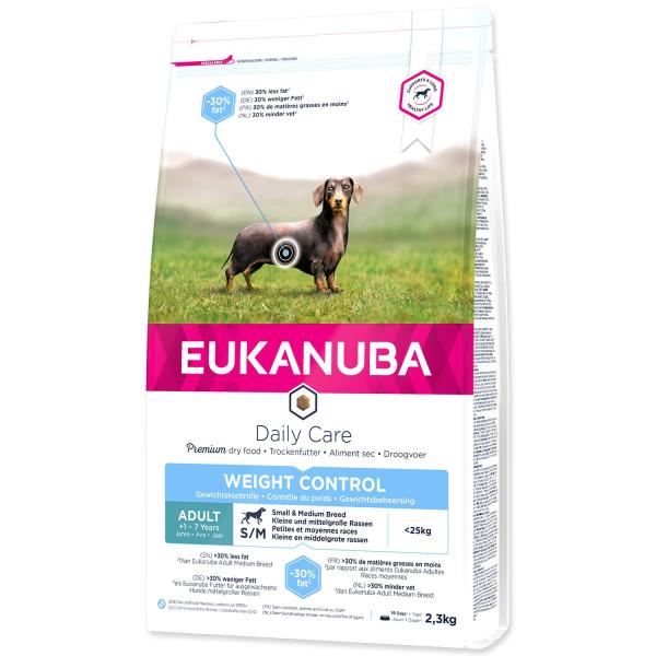 EUK ADULT SMALL & MEDIUM WEIGHT CONTROL 2,3KG (obrázek 3)
