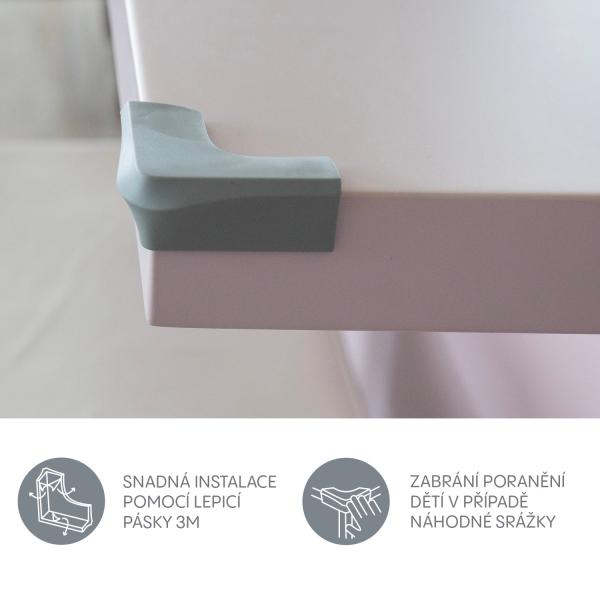 Gumová ochrana rohov 4ks XL, Šedá