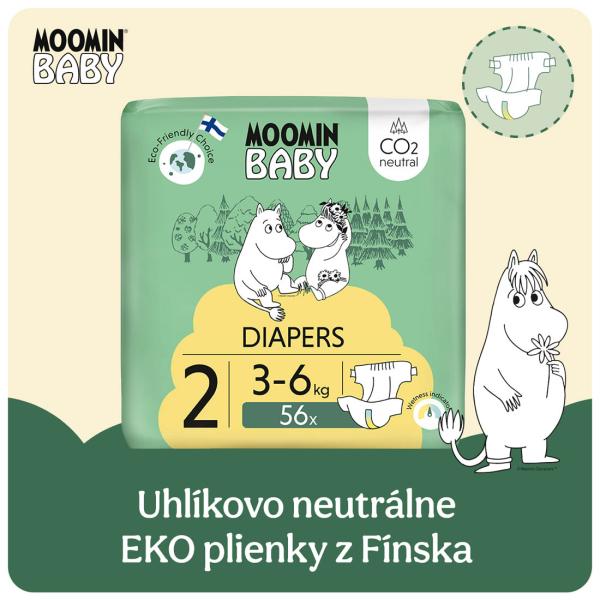 Moomin Baby 2 Newborn 3–6 kg (56 ks), eko plenky (obrázek 3)