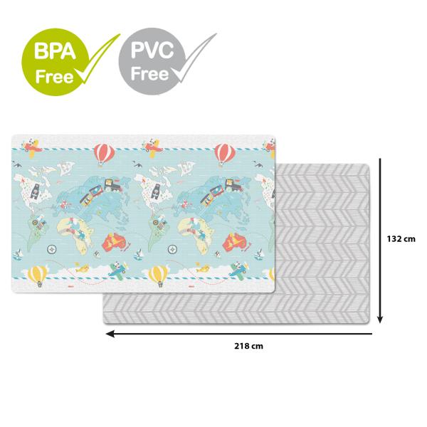 Podložka na hraní bez PVC a BPA 218x132cm Malý cestovatel 0m +