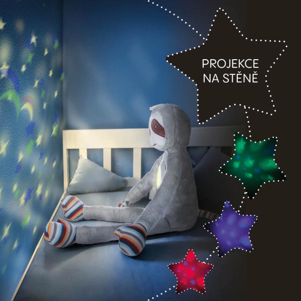 Plyšový dětský spáč s projektorem a melodiemi, Raccoon