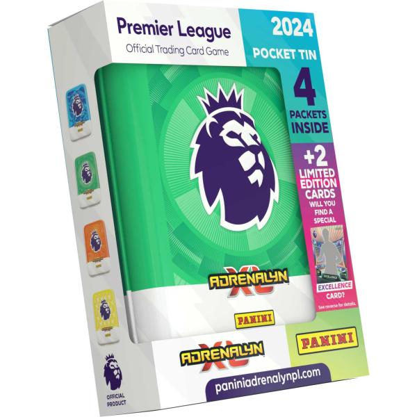 PREMIER LEAGUE 2023/2024 – ADRENALYN – plechová krabička (pocket)