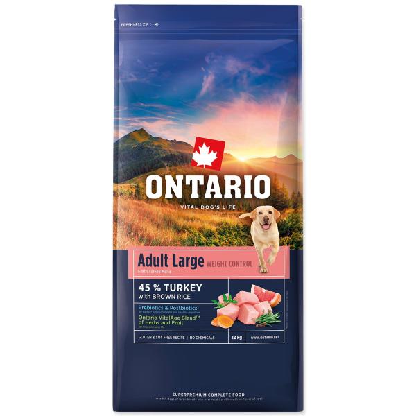 Krmivo Ontario Large Weight Control Turkey & Brown Rice 12kg (obrázek 3)