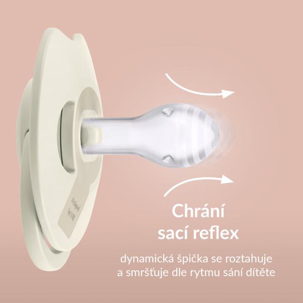 LOVI Dudlík silikonový dynamický Prime 6-18m 2ks Granola/Orange (obrázek 8)