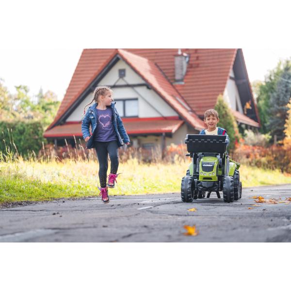 Falk Šlapací traktor 1010W Claas Axos s nakladačem, rýpadlem a vlečkou (obrázek 7)