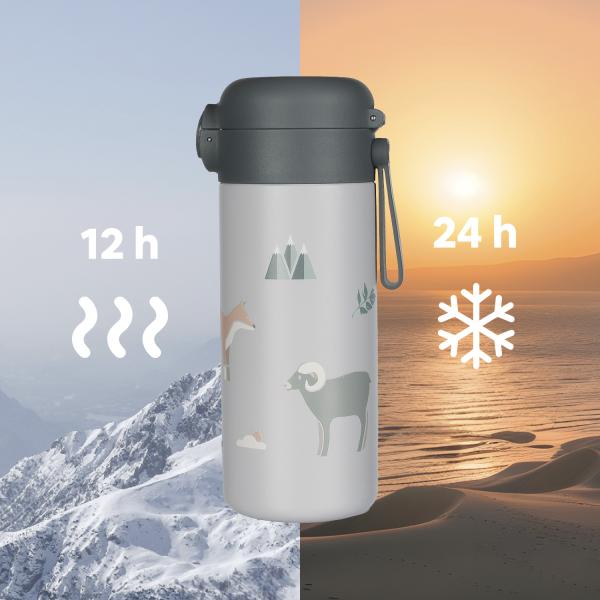 Termoska na tekutiny s brčkem a silikonovým držadlem 350 ml, Safari (obrázek 4)