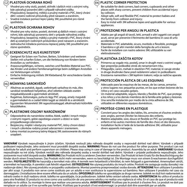 Plastová ochrana rohů 4ks, transparent (obrázek 10)
