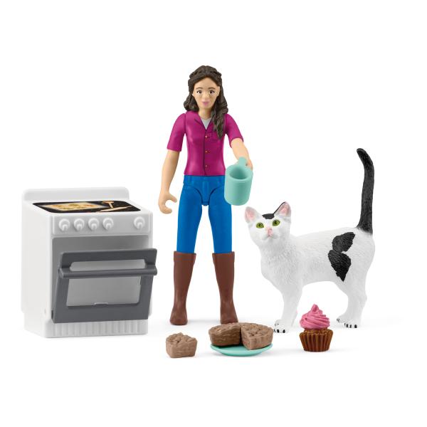 Schleich Pekařka s kočkou a příslušenstvím