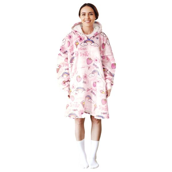 Cozy Noxxiez CH373 Sladkosti potisk - hřejivá televizní mikinová deka s kapucí pro teena