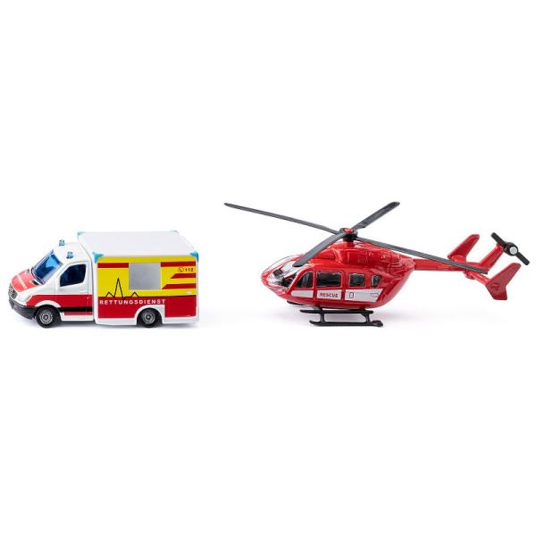 Siku Super - Ambulancia a vrtuľník, set