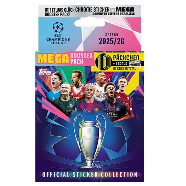 Topps UEFA Champions League 2025/2026 Samolepky - Mega Eco Pack