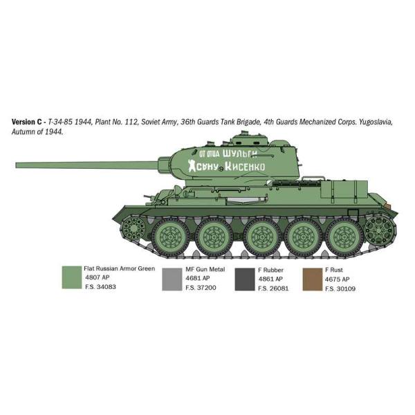 Model Kit tank 6758 - T34/85 Závod 112 Mod. 1944 (1:35) (obrázek 6)