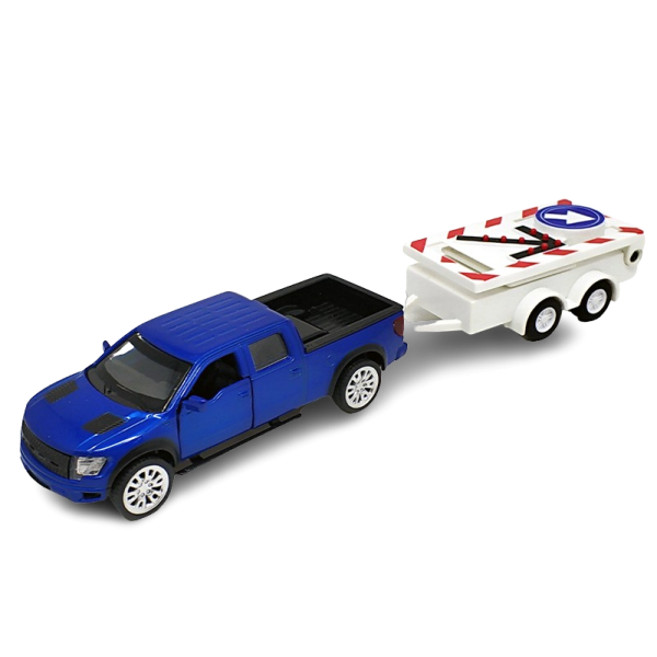 1:52 Ford F-150 SVT Raptor s cestným výstražným vozíkom