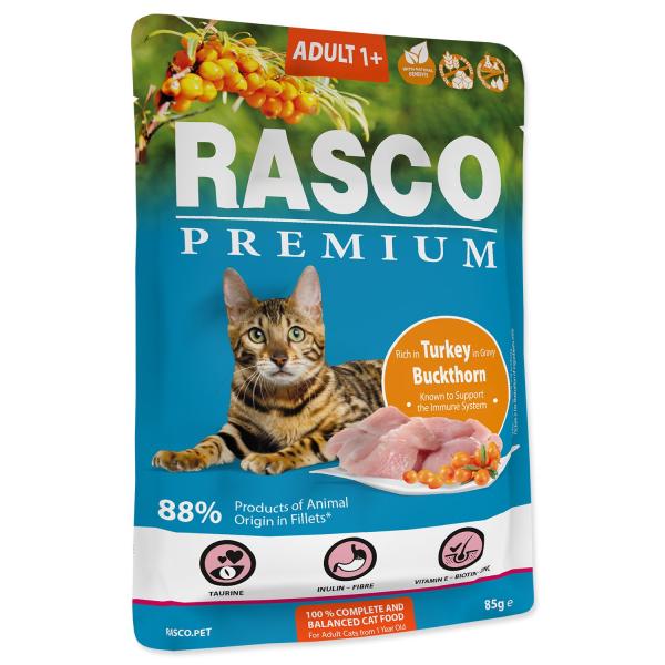 Kapsička Rasco Premium Adult krůta s rakytníkem 85g