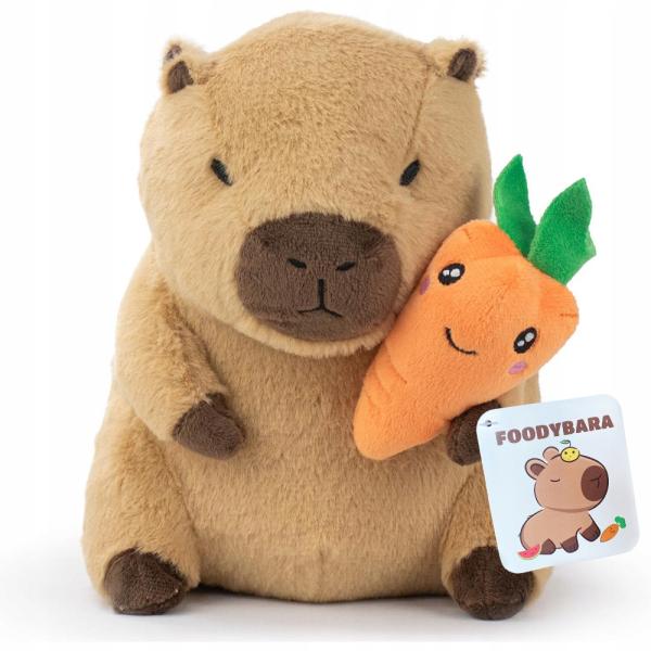 KAWAII Kapybara s mrkví plyšová hračka 22 cm