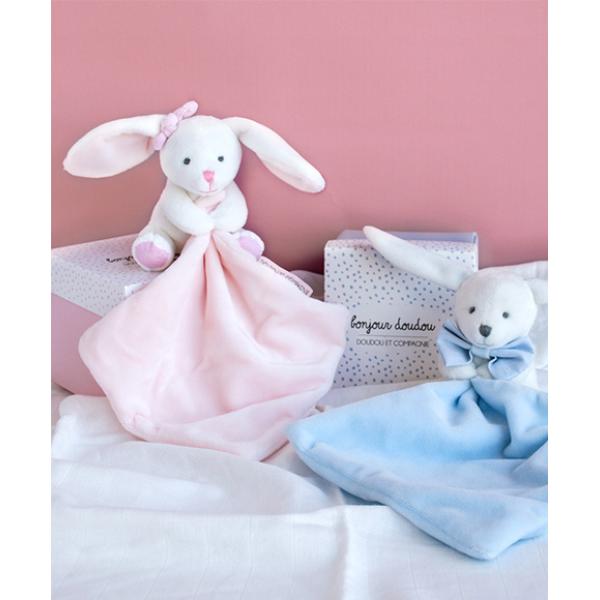 Doudou Dárková sada růžová - zajíček s muchláčkem 10 cm (obrázek 4)