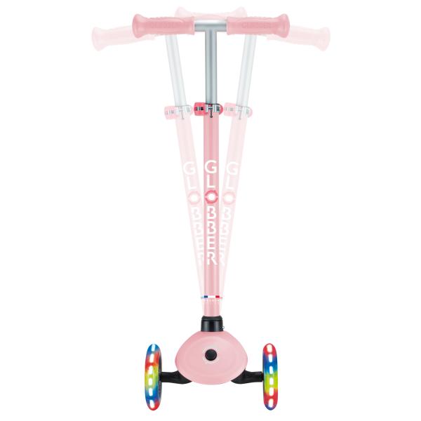 Globber dětská tříkolová koloběžka - Primo Lights V2 - Svítící Kolečka - Pastel Pink (obrázek 6)