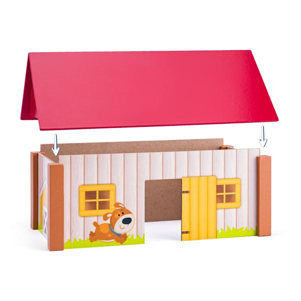 Woody Statek se třemi budovami a podložkou