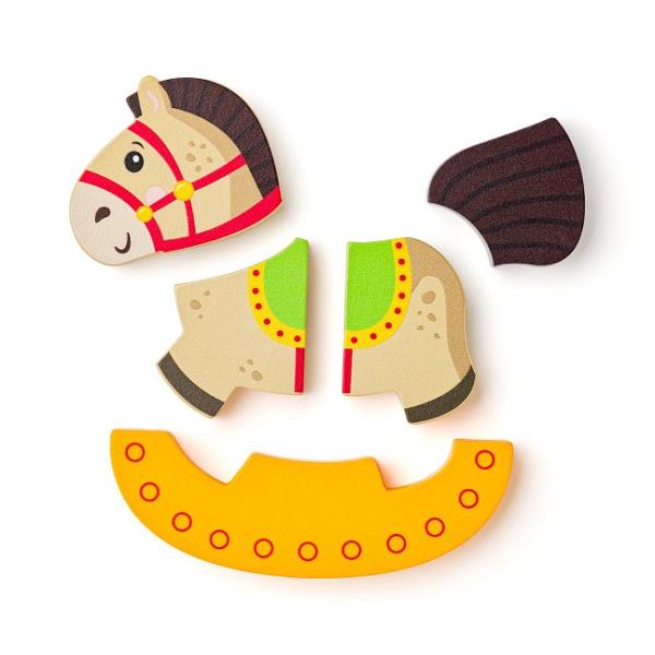 Woody Puzzle Baby – houpací koník