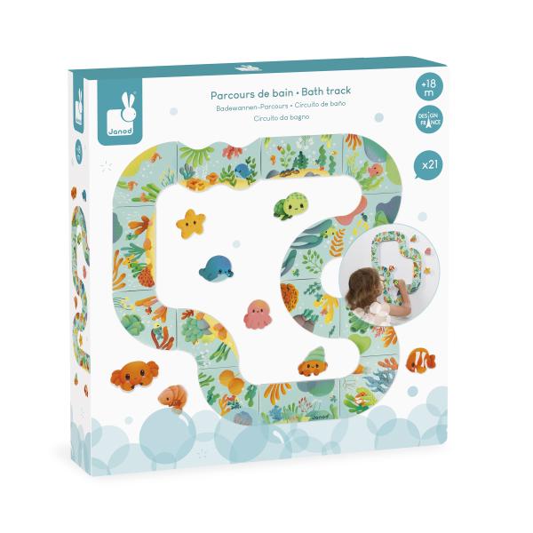 Janod Hračka do vody Měkké obrázkové puzzle Podmořská dráha (obrázek 6)