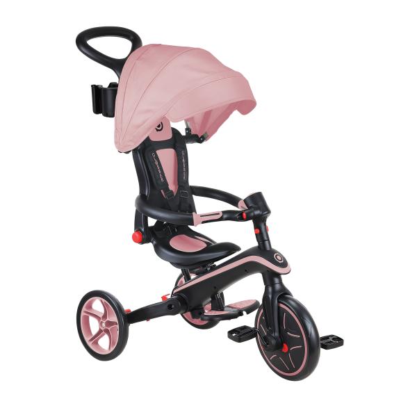 Triciclo pieghevole per bambini 4 in 1 Globber - Rosa pastello intenso