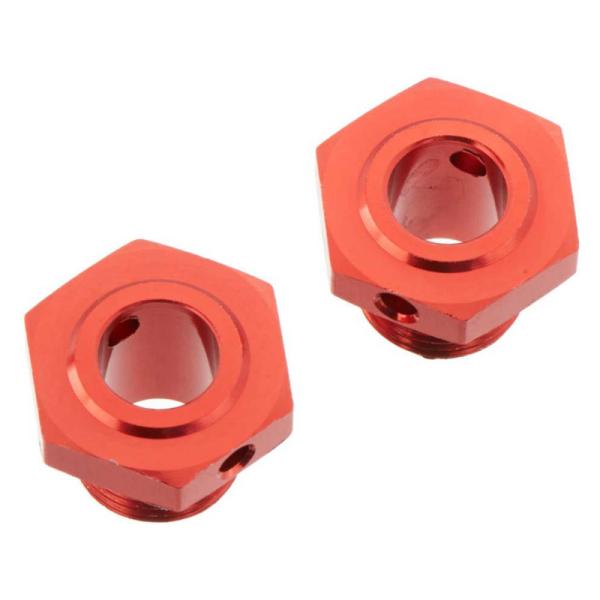 Arrma náboj kolesa 17mm/13.6mm hliník červený (2)