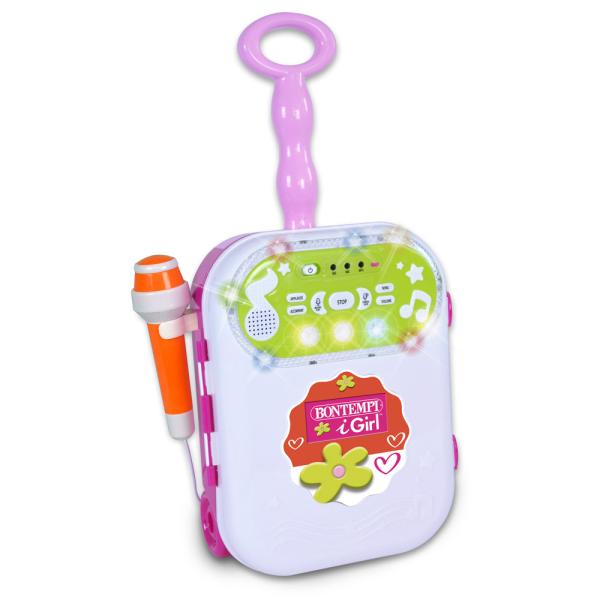 Bontempi karaoke vozík s MP3, nahrávanie zvuku, 10 melodii, 9 pesničiek, svetelné efekty