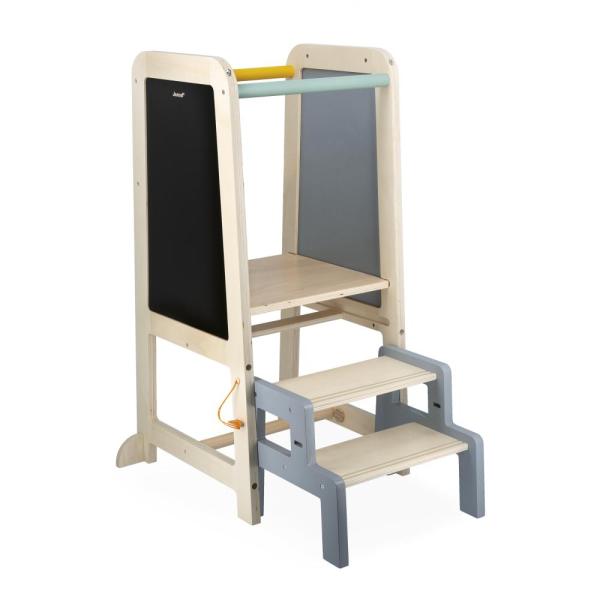 Janod Sweet Cocoon Dřevěná učící věž 3v1 se schůdky a tabulí (obrázek 3)