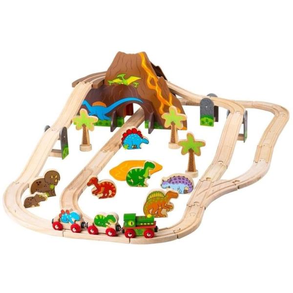 Bigjigs Rail Drevená vláčikodráha dinosaury