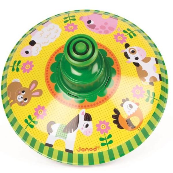 Janod Tradiční kovový hudební kolotoč káča Farma