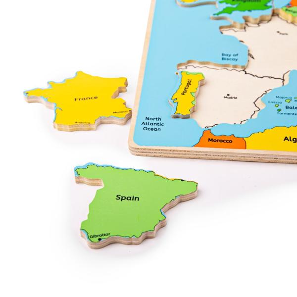 Bigjigs Toys Dřevěné puzzle mapa Evropy 25 dílků (obrázek 5)