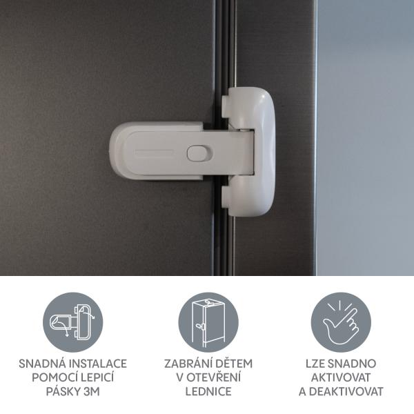 Zámek chladničky s bezpečnostním zámkem 1ks, bílý