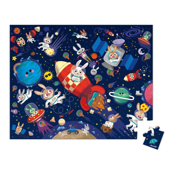 Janod Puzzle v kufříku Raketa ve vesmíru 54 ks (obrázek 3)