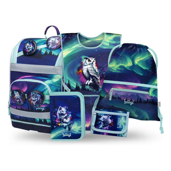 BAAGL SADA 5 Zippy Plus Aurora: aktovka, peračník, vrecko, zástera, peňaženka GRS