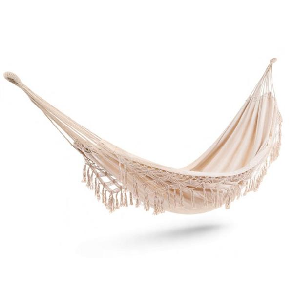 Velká závěsná houpací síť pro dva Hamaka XXL BOHO Baby Mix ecru