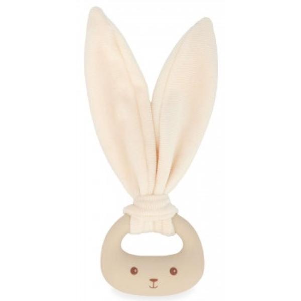 Kaloo Lapinoo Silikónové hryzátko s uväzovacími ušami krémové