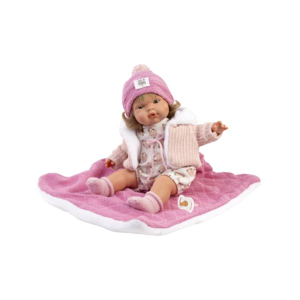 Llorens 38572 LOLA – realistická panenka se zvuky a měkkým látkovým tělem – 38 cm