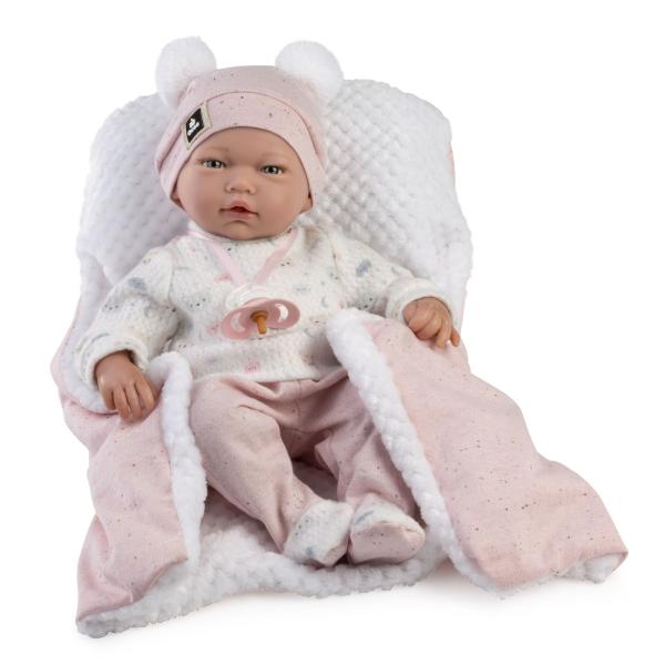 Guca 886 GALA – realistická panenka miminko s měkkým látkovým tělem – 38 cm