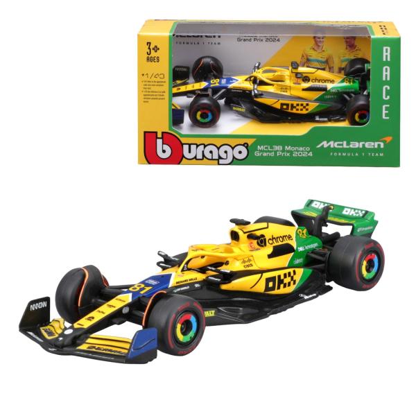 Bburago 1:43 RACE Formula F1 - McLaren F1 Team MCL38 Senna Edition