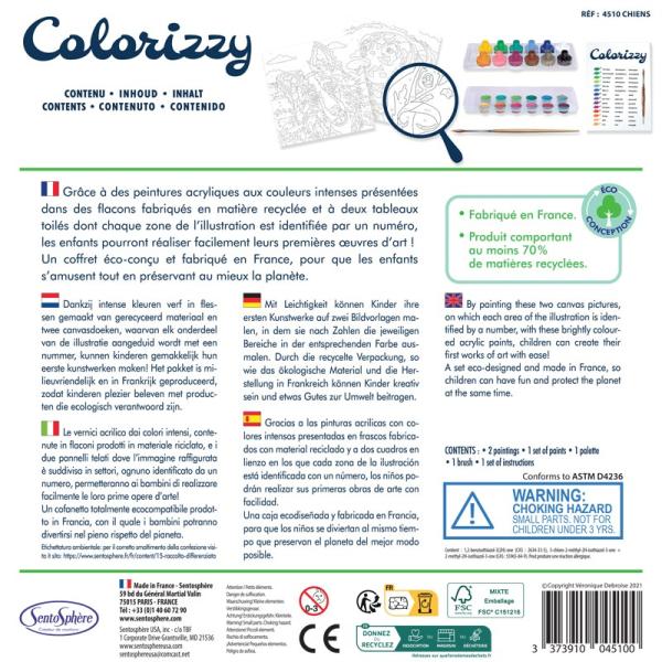 SENTOSPHERE COLORIZZY Malování podle čísel Psi (obrázek 6)