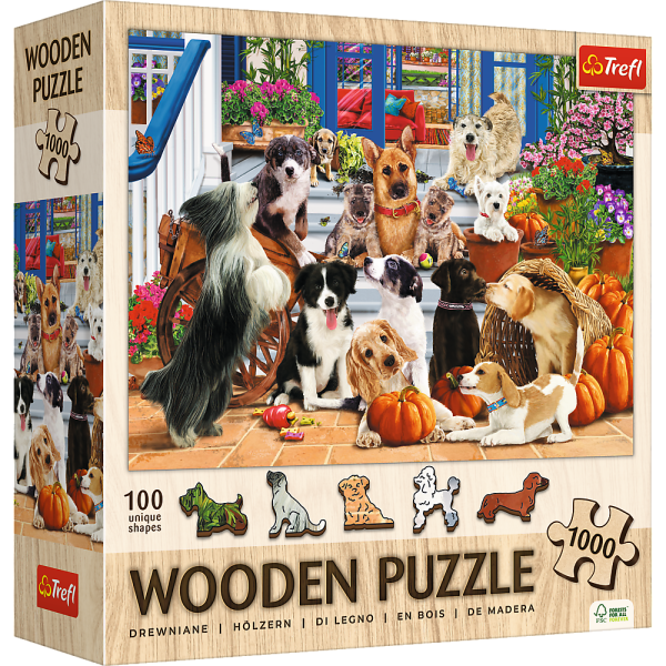 Trefl Dřevěné puzzle 1000 - Psí přátelství