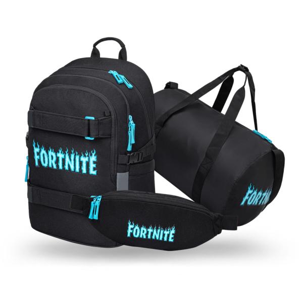 BAAGL SADA 3 Skate Fortnite Blue: batoh, športová taška, ľadvinka GRS