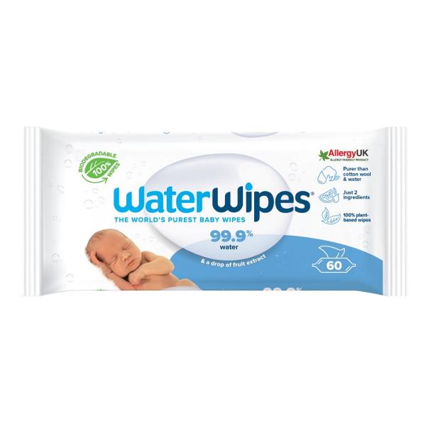 WATERWIPES Obrúsky vlhčené bez obsahu plastov 60 ks