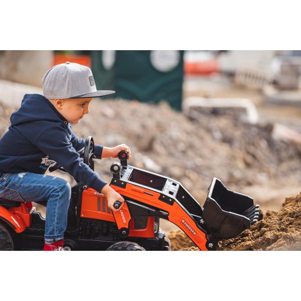 Falk šlapací traktor 2065N Kubota backhoe s předním bagrem a přívěsem s otočným bagrem (obrázek 5)